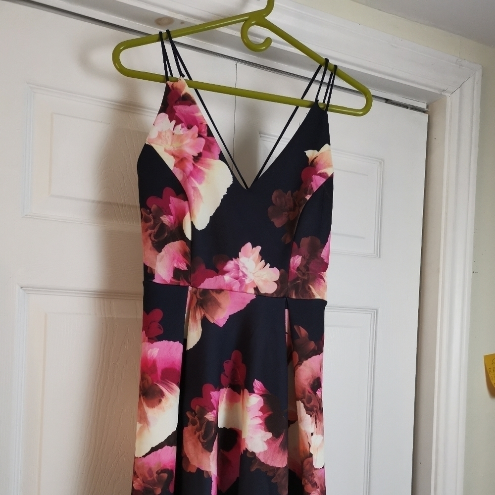 Rose print dress